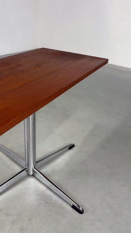 Vintage Coffee Table - 1970s Modern Design Side Table Teak Wood Top Chrome Swivel Base - Etsy