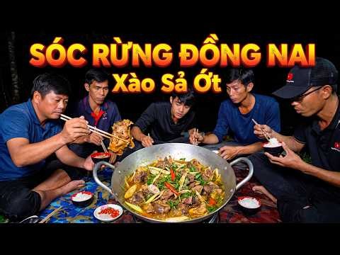 Bất Ngờ Với Hương Vị SÓC RỪNG ĐỒNG NAI Xào Sả Ớt Giữa Rừng Đêm | Săn Bắt Vlog