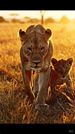 Watch a young lion cub take its first brave step into the world of hunting! 🦁✨ #wildlife #lion