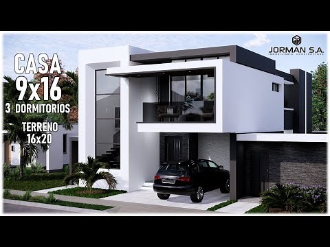 Modern House Design | 3-Bedroom House with Pool 9x16