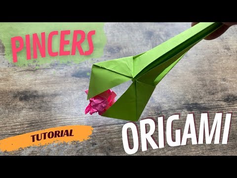 HOW TO MAKE PAPER PINCERS ORIGAMI STEP BY STEP | EASY FORCEPS TWEEZERS ORIGAMI FOLDING | PAPERCRAFT