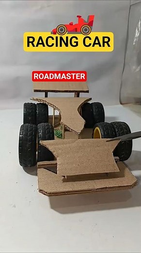 How to Make a High Speed 8 Wheel Racing Car Using Cardboard | DC Motor Gearbox DIY#automobile #diy