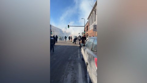Anti-ICE agitators swarm near the site of a Border Patrol-involved shooting in Minnesota