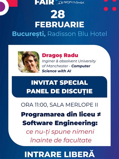 Dacă și tu vrei să faci Computer Science 💻 sau vrei să studiezi în străinătate 🌍, hai la o sesiune de Q&A live ❓ cu un inginer și absolvent de la Manchester University 🎓 Dragoș vine la World Education special pentru tine, ca să îți răspundă la toate întrebările ✨ INTRARE LIBERĂ cu înregistare pe worldeducation.ro #tiktokromania #eveniment #fyp #bucuresti #educatie #computerscience #studiiinstrainatate #politehnica