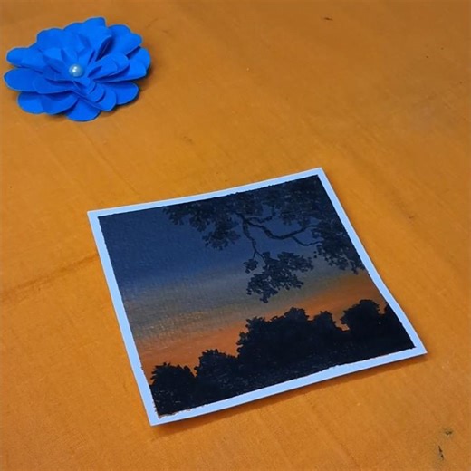 Night Scene Painting || step by step for beginners❤️🥰 #easy #Painting