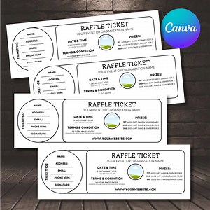 Editable Raffle Ticket Template, DIY Canva Printable (digital Download) - Etsy