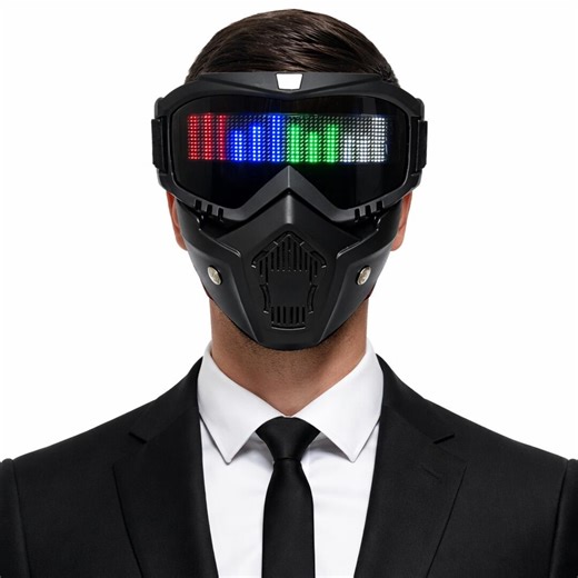 Cyberpunk LED Mask With App Control – Programmable Light up Sci-fi Mask, Futuristic Cosplay Mask for Rave, Festival, Halloween Costume - Etsy