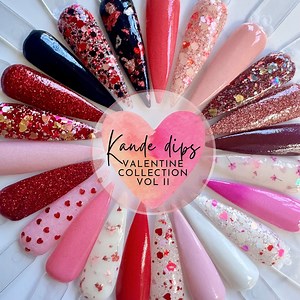 Valentine's Day Nail Dip Powder Collection: Hearts, Glitter & Foils - Etsy