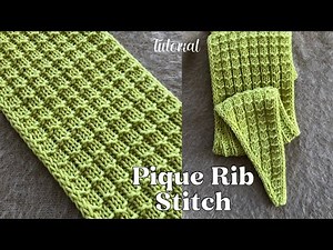 Knitting Pattern : Pique Rib stitch tutorial 🍃✨ How to knit 2x1 rib stitch 🧶