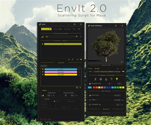 ArtStation - EnvIt 2.0 : Scattering Script for Maya | Resources