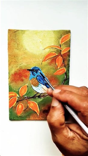 Easy Acrylic bird painting