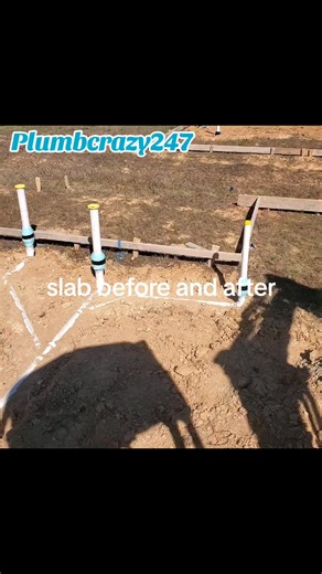 showing what the slab plumbing looks like before and after concrete #plumbcrazy #plumbinglife #underground #bluecollar #slabplumbing