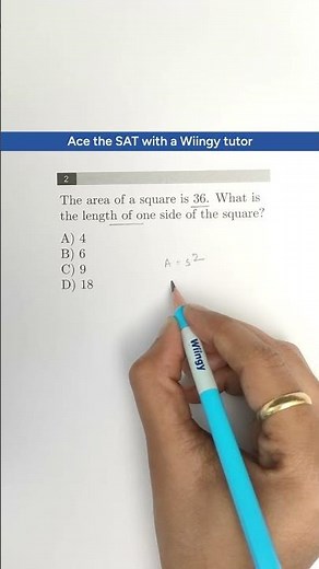 Find the Side of a Square from Area in 30 Seconds! #satmath #satprep #shorts