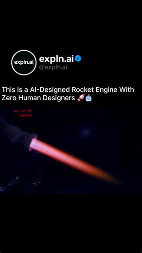 Explained. on Instagram: "AI-Designed Rocket Engine With Zero Human Designers 🚀🤖 This rocket engine wasn’t created by engineers — it was fully designed by artificial intelligence with no human designers involved. Using generative AI, advanced simulations, and optimization algorithms, the system engineered a rocket structure that’s lighter, more efficient, and capable of delivering extreme performance. This milestone shows how AI is moving beyond assisting humans to independently creating compl