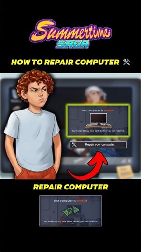 How to repair Anon's Computer in Summertime Saga 🖥️ #shorts #summertimesaga