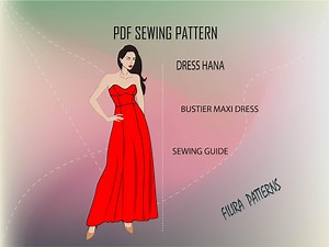 Bustier Maxi Dress Sewing Pattern: Formal Ball Gown (PDF Pattern) - Etsy Canada