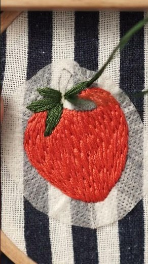 How to Embroider a Strawberry - EMBROIDERY TUTORIAL