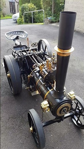 steam traction world 4" burrell single crank agricultural traction engine with timing set perfectly