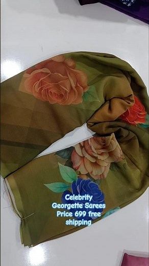 Celebrity Georgette Sarees price 699 free shipping whatsapp 7569487690