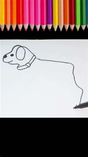 How to draw a cute dog 🐶#shorts #dog #drawing #howtodraw