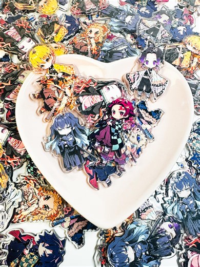 Demon Slayer Acrylic Pendant | Keychain, Pen & Bag Charms - Etsy