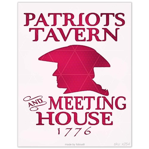 Patriots Tavern Stencil - 1776 Colonial Meeting House 10 Mil Mylar Template | Lazy Stencils