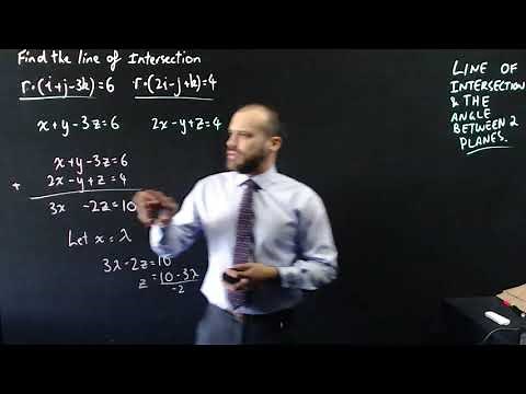 Vectors: Line of intersection & the angle between two planes