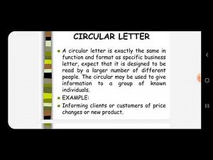 Circular Letter