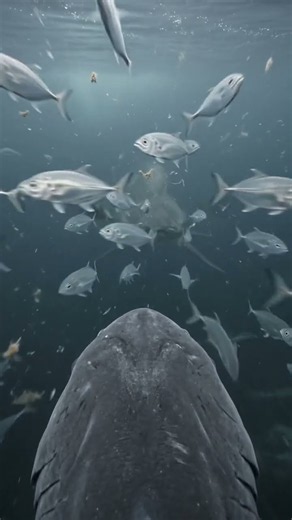Mega Mouth Shark swimming in deep sea #fishvideo #aquaticlife #fishfootage