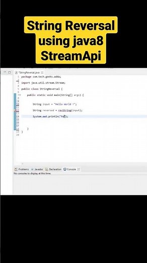 How to Reverse a String using Java8 Stream Api ✅#strings #java8 #interviewquestions