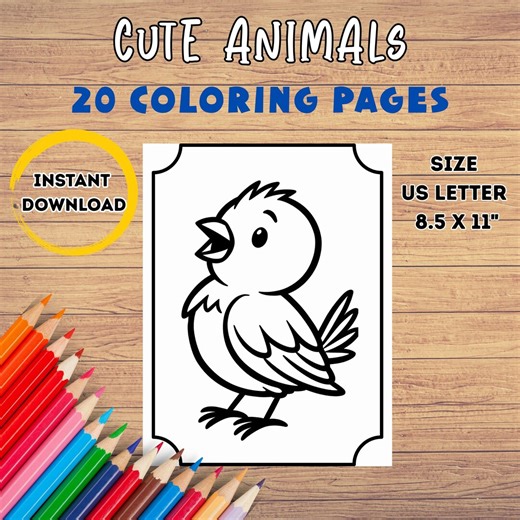 Baby Animal Jobs Coloring Pages for Kids, Bold Outlines, Easy Sheets (PDF Download) - Etsy