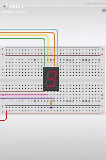 Contador de 0 a 9 con display de 7 segmentos en Tinkercad