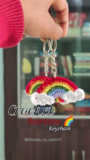 #rainbow #crochet #crosia #clouds #keychain #love #viral #trending #diy #handmade #yarn