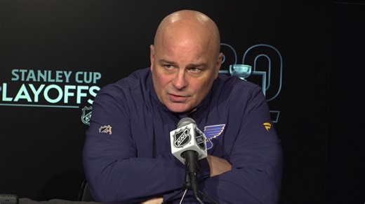 29K views · 597 reactions | "I expect the Thomas line to lead us, just like I expect our top-pairing defensemen and Binner in net and our special team leaders as well." Hear from Head Coach Jim Montgomery ahead of Game 6. | St. Louis Blues | Facebook