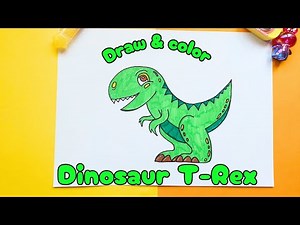 How to draw a cute dinosaur. Easy dinosaur drawing for kids