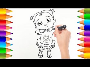How to Draw Cece from Cocomelon Nursery Rhymes & kids Songs | Drawings for children