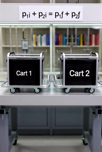 Conservation of momentum - colliding carts in 6 seconds