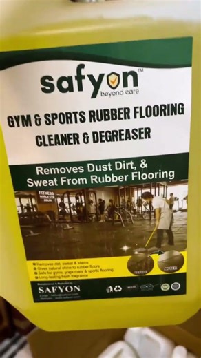 Keep your gym floors fresh, clean, and long-lasting with Safyon Gym Rubber Cleaner Liquid