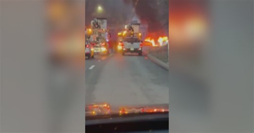 Fiery crash shuts down portion of Route 8