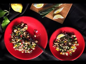 Χταπόδι ξυδάτο και σαλάτα οσπρίων