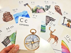 Camping Alphabet Flashcards, Summer Camp, Forest School, Summer School