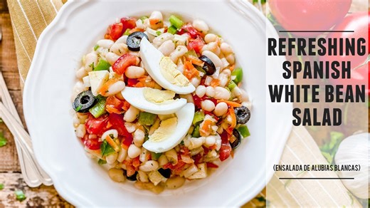Classic Spanish White Bean Salad | Refreshing and Nutritious