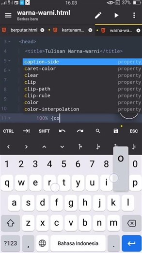 Teks warna pelangi pake HTML dan CSS!#coding