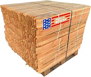 Sandbaggy 48" Wooden Grading Stakes - Made in The USA - 2" Thick Heavy Duty for Construction, Gardening, Surveying, Concrete Forms - Douglas Fir Wood (3000 Stakes - 4 Pallets, 2" x 2" x 48")