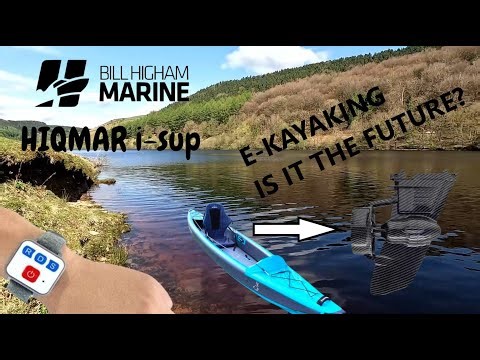 Testing the HIQMAR i-Sup E-Fin on Ladybower Reservoir. Sandbanks Explorer Inflatable Kayak.