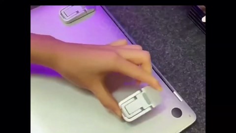 Mini Portable Laptop Stand for Desk Computer Keyboard Stand - Zinc Alloy Keyboard Riser with 2 Adjustable Angles Foldable Invisible Laptop Riser for MacBook, Apple, Dell, HP, Lenovo and More, (White)