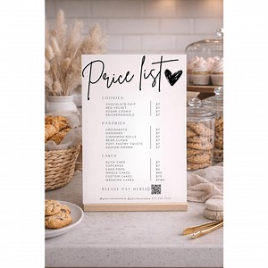 Printable Bakery Price List Template | Editable Canva Treat Price List Bakery Menu Coffee Shop Menu Cake Menu Cookies Menu Digital Download - Etsy
