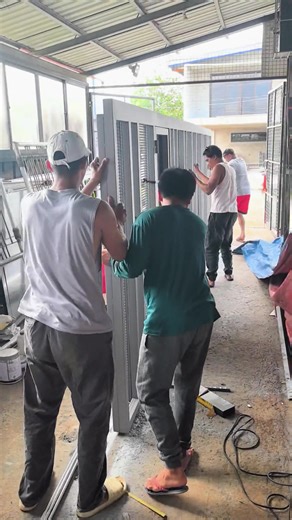 Sliding steel gate, perforated sheets and stainless railings. #gate #SLIDINGSTEEL #slidinggate #TRENDING