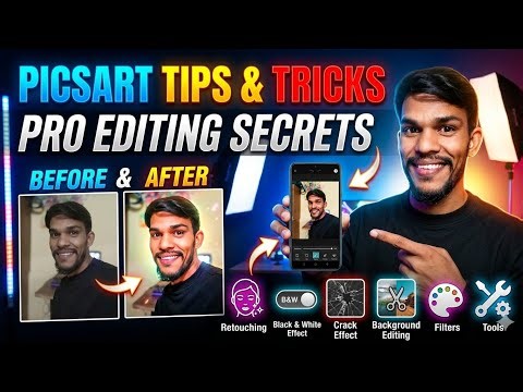 PicsArt Tips & Tricks 2026 🔥 | Retouching, B&W, Crack Effect | Photo Editing Kaise Kare (Hindi