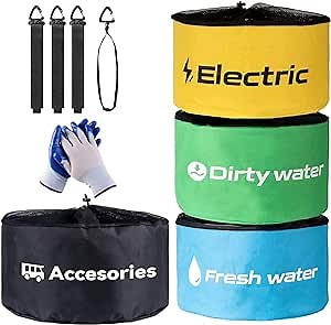 RV Sewer Hose Storage Bags, 4 PACK Waterproof RV Utility Bag for Sewer Hoses, Conveniently Stores Fresh/Black Water Sewer Hoses Electrical Cords and RV Accessories